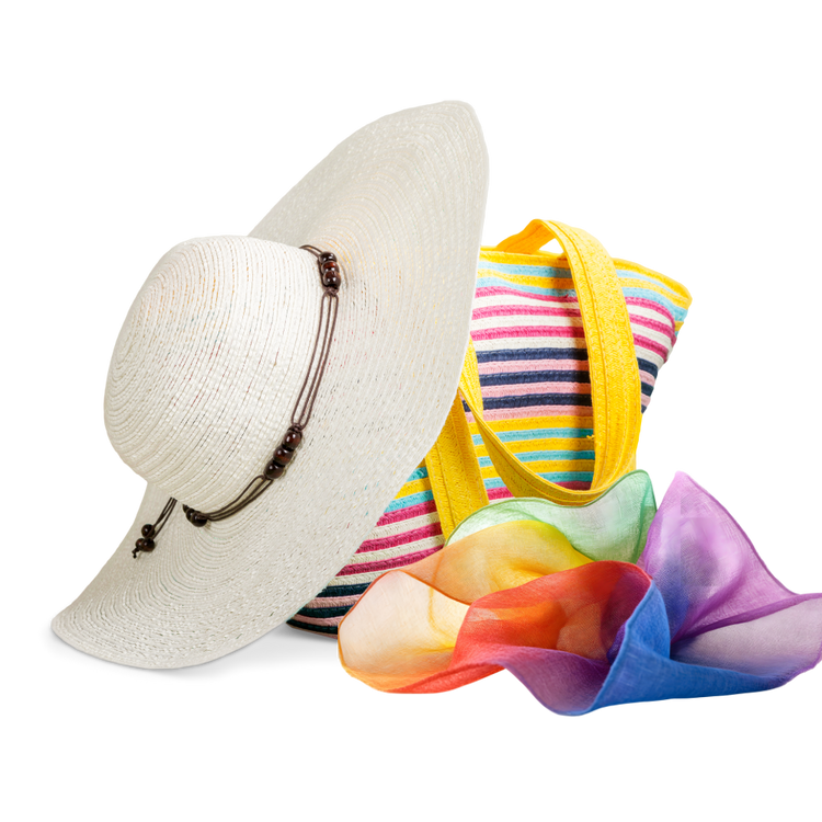 Hüte, Taschen & Tücher