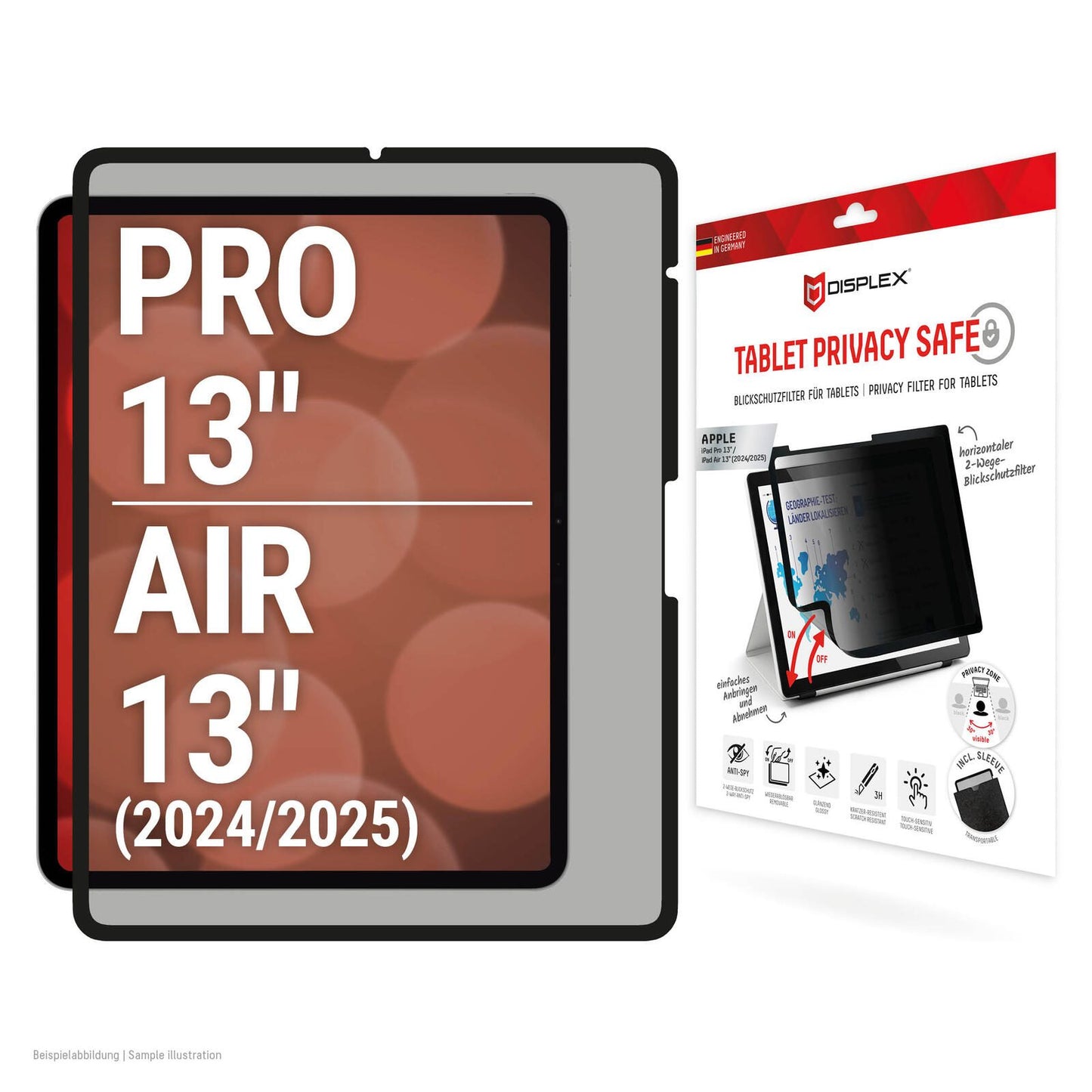 DISPLEX Privacy Safe Blickschutzfilter für iPad Pro 13'' (2024) / Air 13'' (2024/2025)