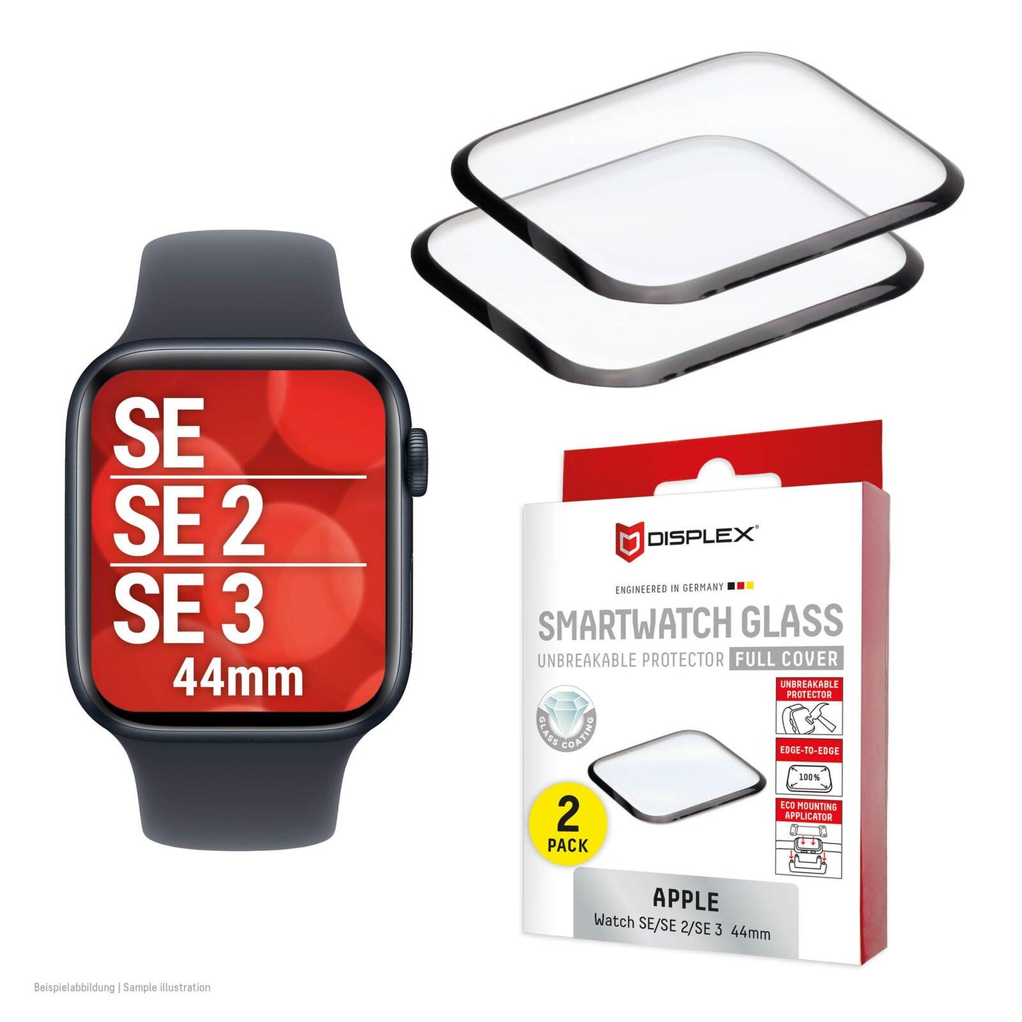 DISPLEX Full Cover Schutzfolie Apple Watch SE3/SE2/SE (
