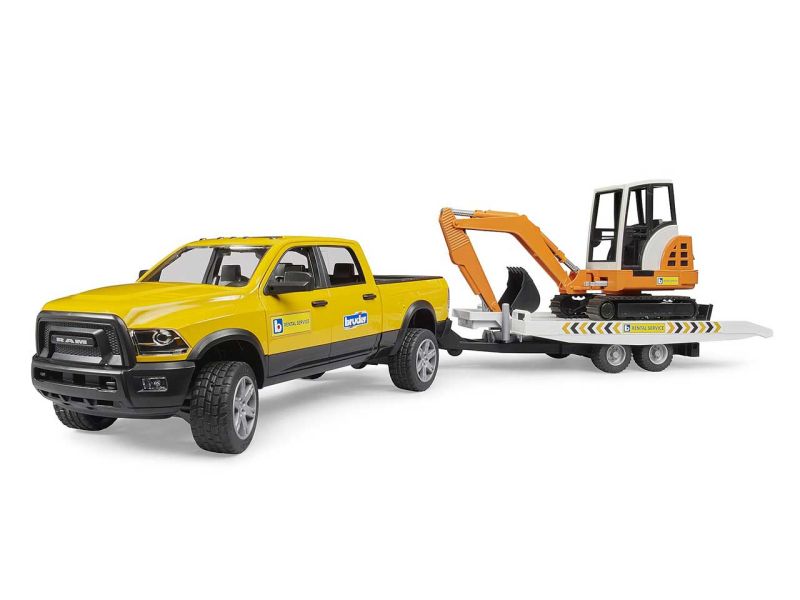 BRUDER RAM Rental Service inkl. Anhänger und Minibagger