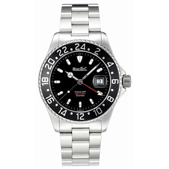 Marcello C. Tridente Modell 2040.4 GMT mit schwarzem Zifferblatt