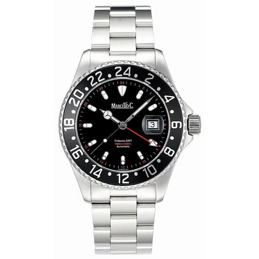 Marcello C. Tridente Modell 2040.4 GMT mit schwarzem Zifferblatt