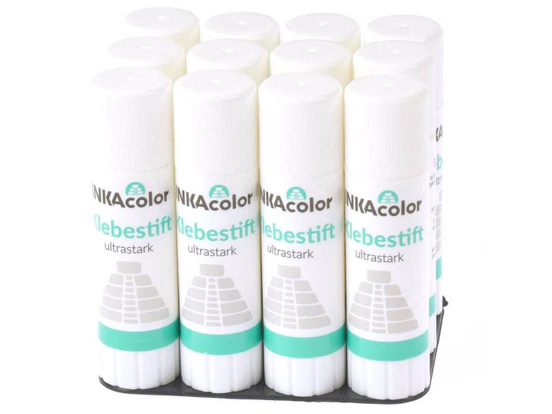 INKAcolor Klebestift ultrastark 36 g, 12 Stück im Spar-Set