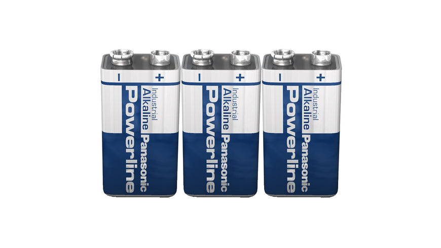Panasonic Powerline Alkaline Batterie 9 V Block, 3er-Set