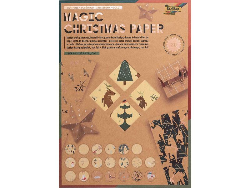 Folia Kraftpapier »Magic Christmas Paper« HOTFOIL, DIN A4, sortiert
