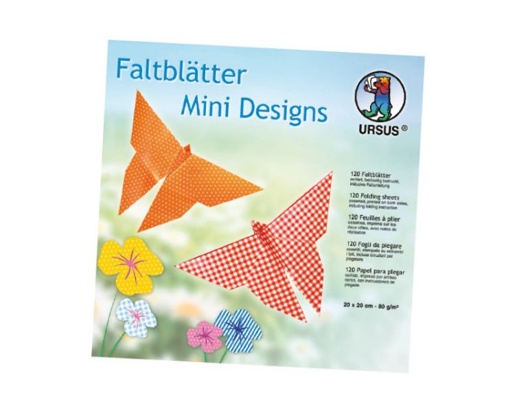 URSUS Faltblätter »Mini Designs«, 80 g/m², 20 x 20 cm, 120 Blatt sortiert