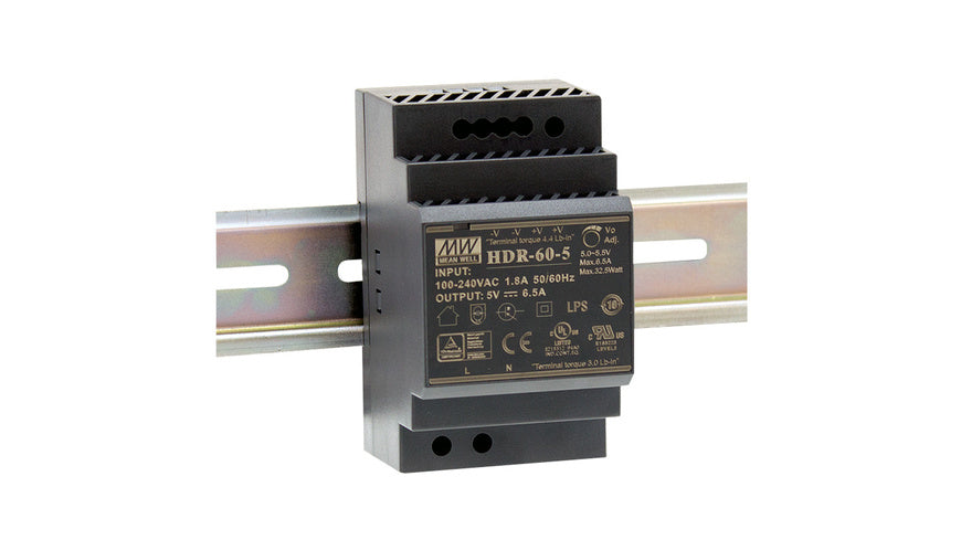 Mean Well Hutschienennetzteil 60 HDR-60-24 24 V, 2,5 A, 60 W, für Smart Home und Haussteuerung