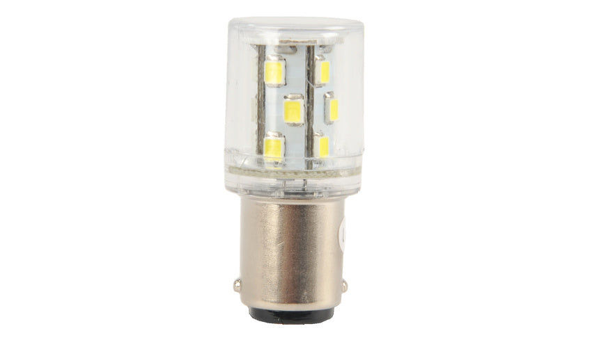Barthelme LED 360° Rundumleuchte mit 15 LEDs, Ba15d, 240VAC, 20x45mm, gelb, typ. 12lm