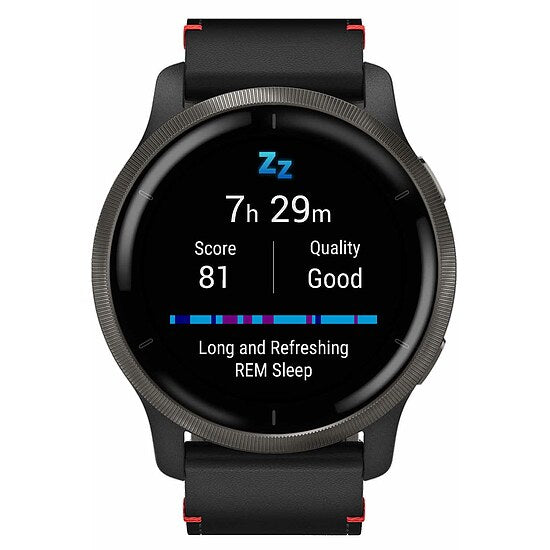 Garmin Venu 2 010-02430-21 schwarz/schiefer mit schnellwechselbarem Lederarmband