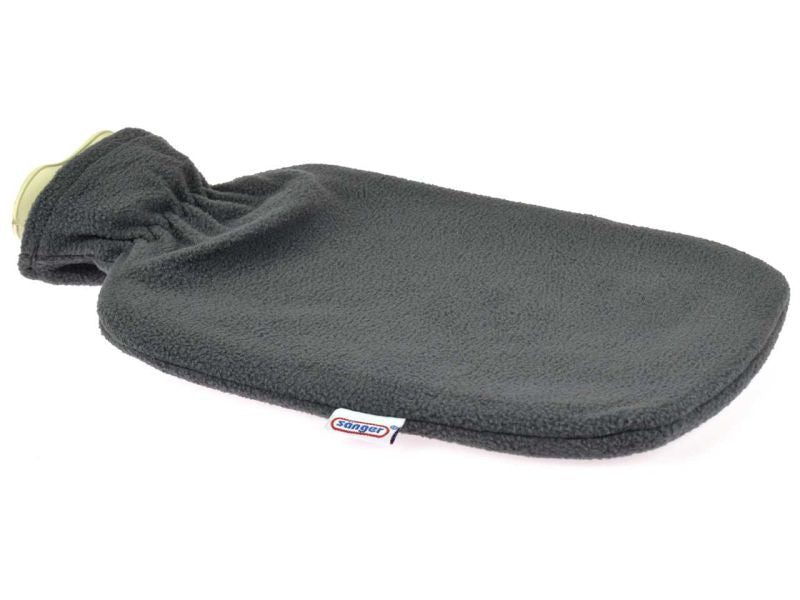 Sänger Wärmflasche mit Fleecebezug, grau