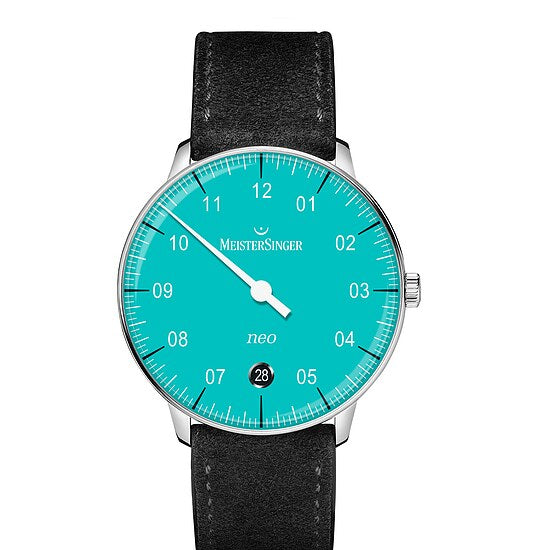 Meistersinger die Einzeigeruhr Automatikwerk Neo - Azurblau NE914/B