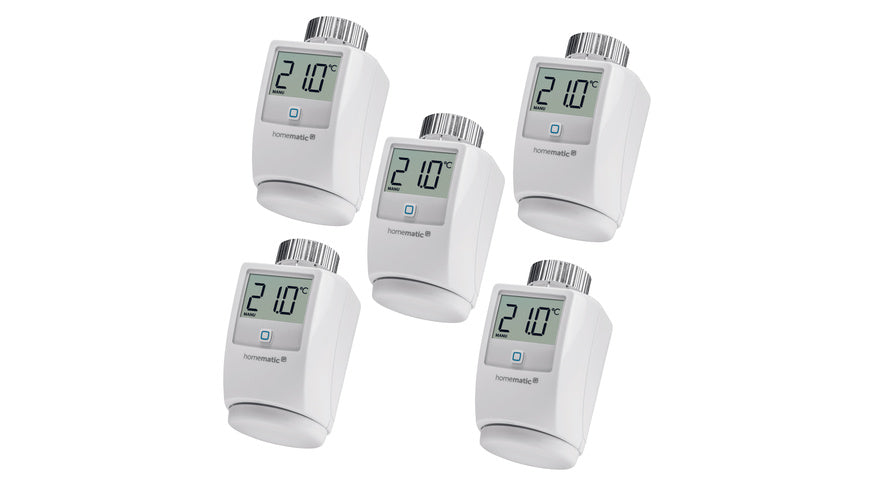 Homematic IP Smart Home 5er-Set Heizkörperthermostat, HmIP-eTRV-2