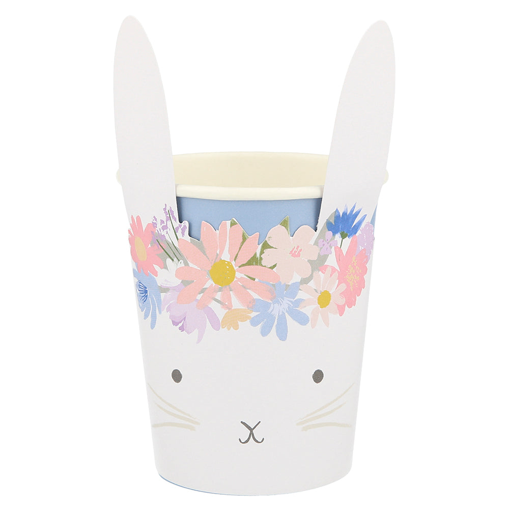 Osterhasen Pappbecher mit Blumen
