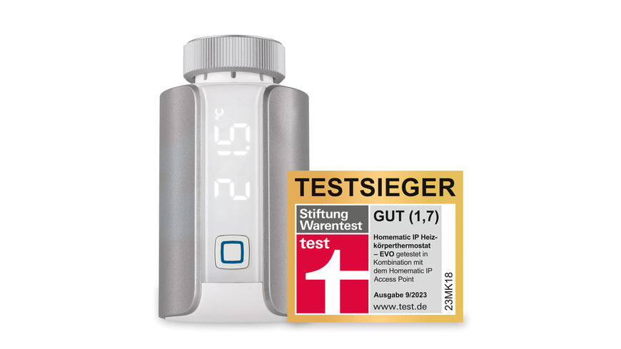 Homematic IP Smart Home Heizkörperthermostat – Evo, silber, HmIP-eTRV-E-S