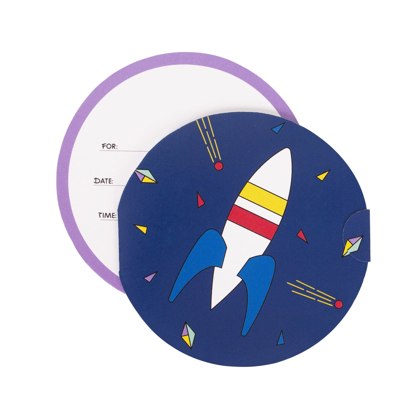 Rakete Einladungen rund