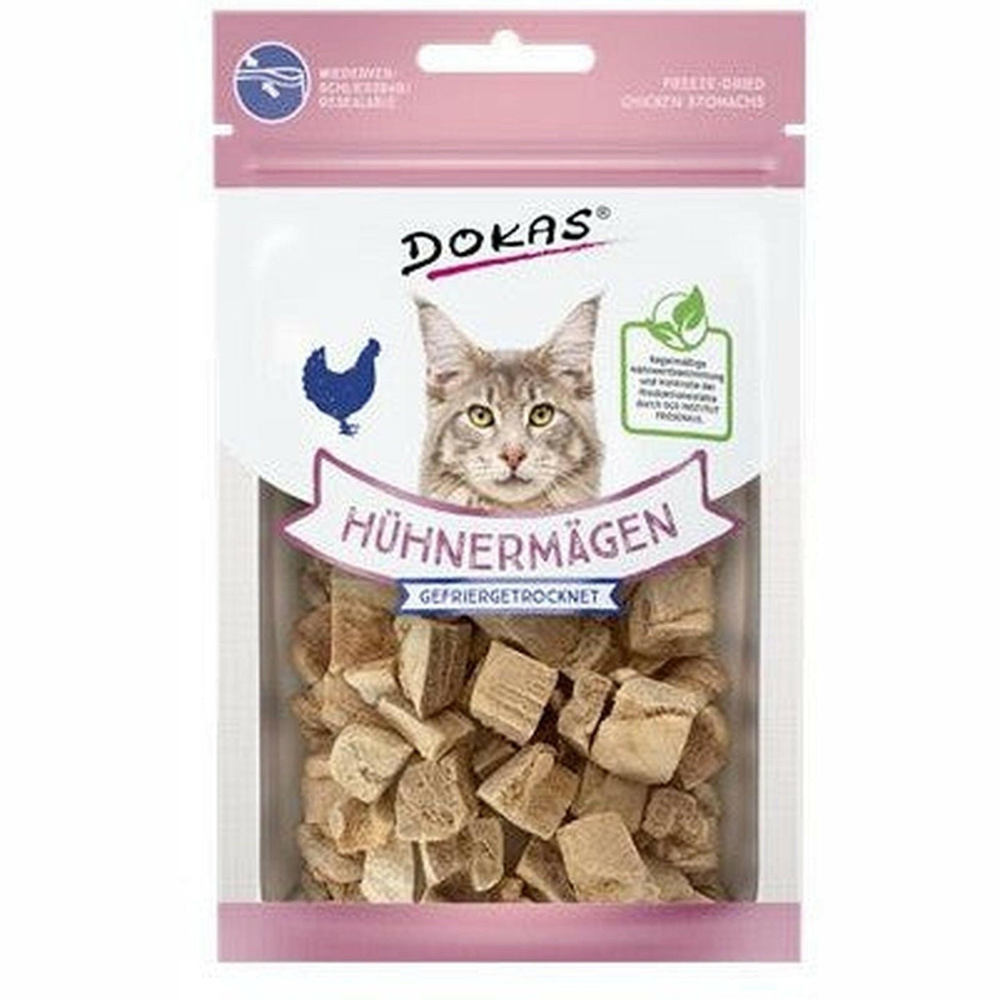Dokas Cat Snack Hühnermägen gefriergetrocknet 12g (6 Stück)