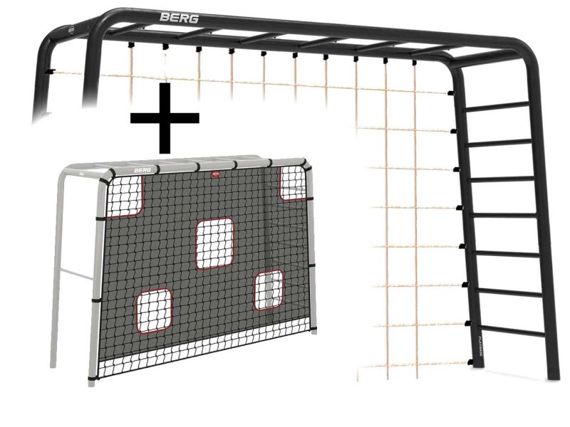 BERG PlayBase Large TL Black inkl. Kletternetz und Torwand