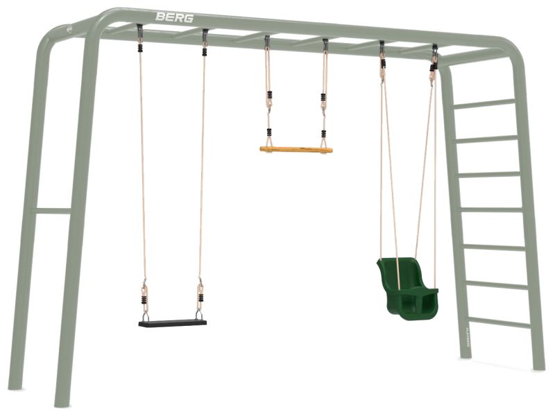 BERG PlayBase Large TL Grün inkl. Holztrapez, Baby- und Gummischaukelsitz