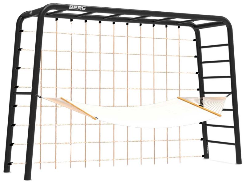 BERG PlayBase Large TL Black inkl. Kletternetz und Hängematte