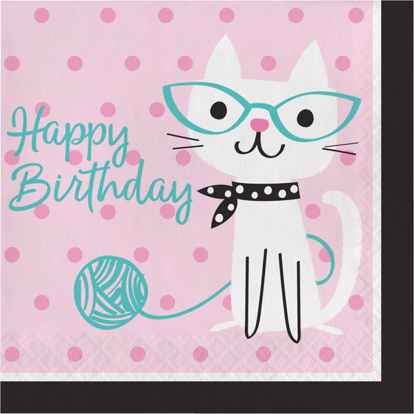 Purrfect Party Servietten Happy Birthday