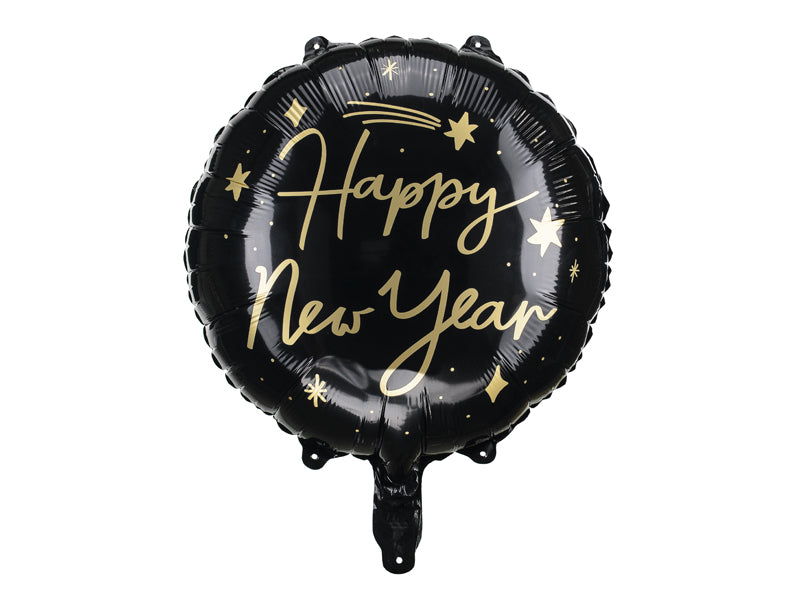Folienballon Happy New Year schwarz