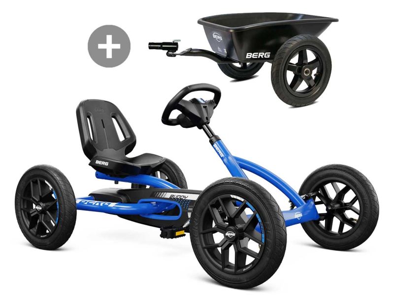 BERG Buddy Blue 2.0 Pedal-Gokart mit Anhänger