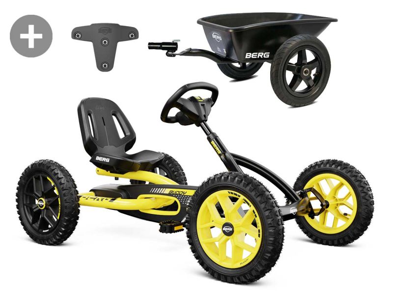 BERG Buddy Cross 2.0 Pedal-Gokart mit Anhänger und Soundbox ab 3 Jahren ? luftbereift