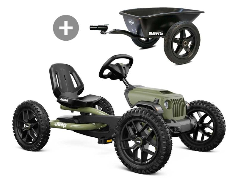 BERG Buddy Jeep® Wrangler Pedal-Gokart mit Anhänger