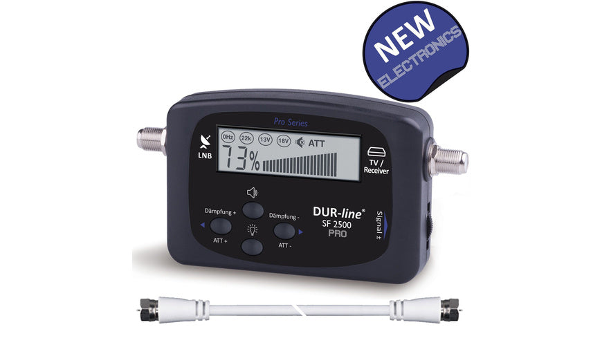 DUR-Line Satfinder SF 2500 Pro, DVB-S/S2, inkl. Sat-Verbindungskabel (21 cm)