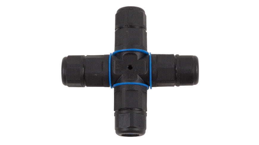 HEITRONIC Kreuz-Kabelverbinder, 3-polig, IP68, mit Schraubklemmen, wasserdicht bis 1 m