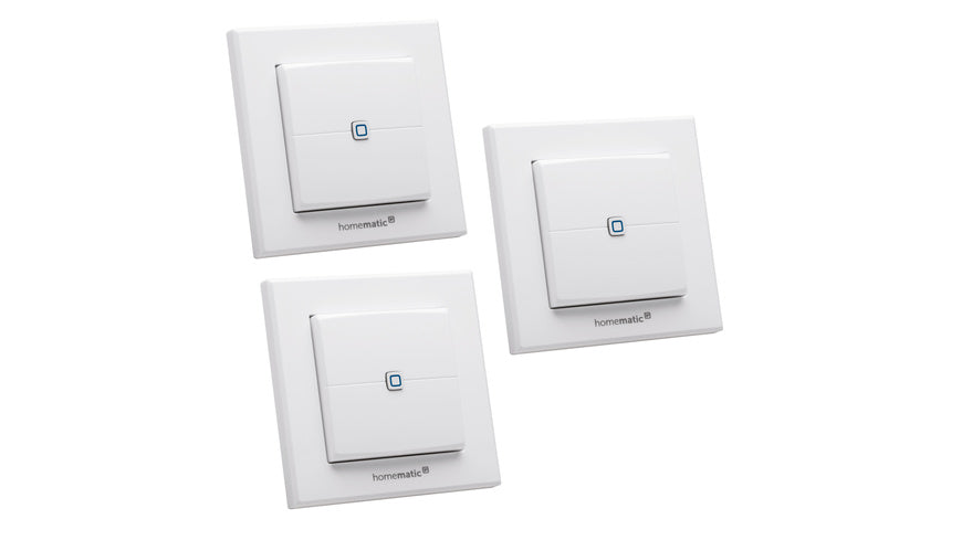 Homematic IP Smart Home 3er-Set Wandtaster HMIP-WRC2, 2-fach