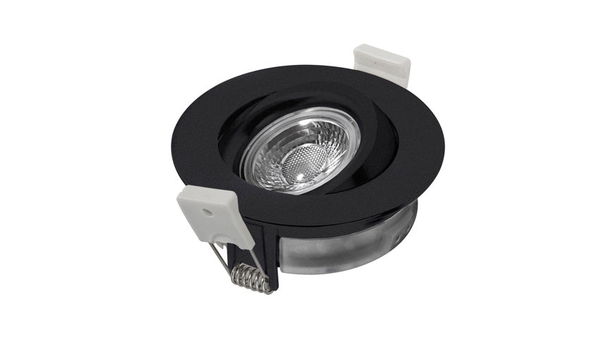 HEITRONIC 7-W-LED-Einbaustrahler DL6809, dimmbar, schwenk- und drehbar, IP44, schwarz