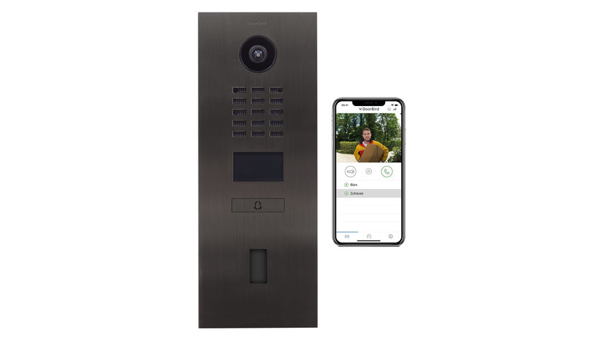 DoorBird Smart Home IP Video Türstation D2101FV EKEY, Edelstahl, PVD-beschichtet in Titan-Optik