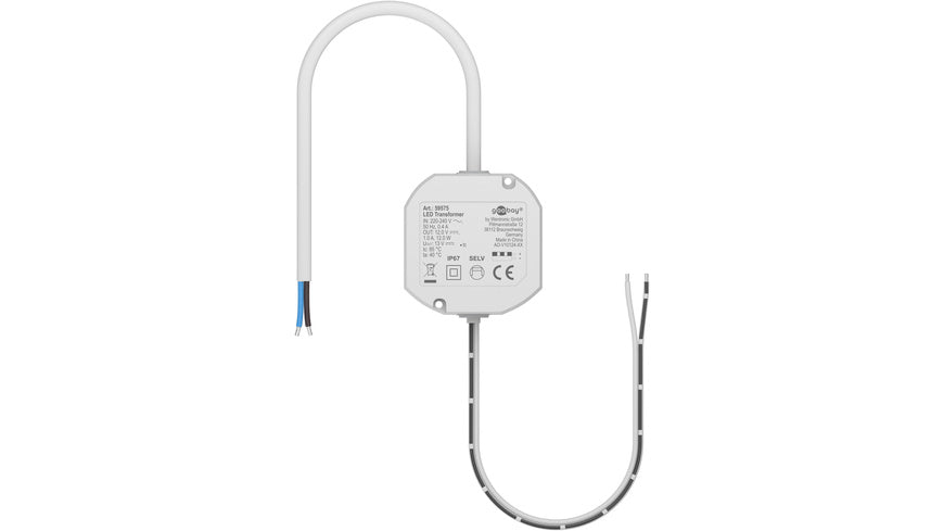 goobay 12-W-Unterputz-LED-Netzteil, 12 V DC, 1 A, Konstantspannung, elektronischer Trafo, IP67