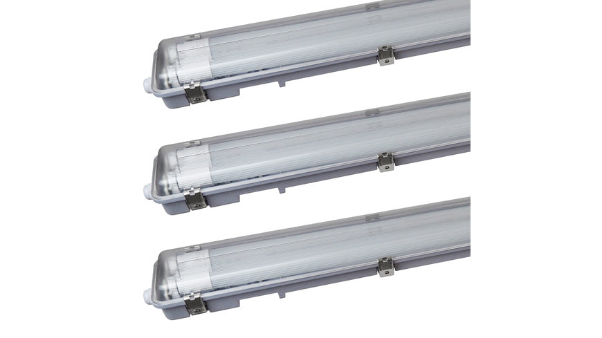 Blulaxa 3er-Set 48-W-LED-Feuchtraumwannenleuchte HumiLED vari, 2-flammig, 5040 lm, 4000 K, 150 cm