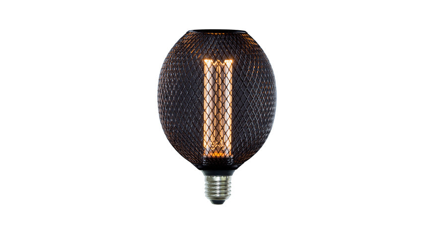 ENOVALITE LED Filament Leuchtmittel, TUBE MESH, Smoke, E27, 3.5W, 120lm, 1800K, dimmbar