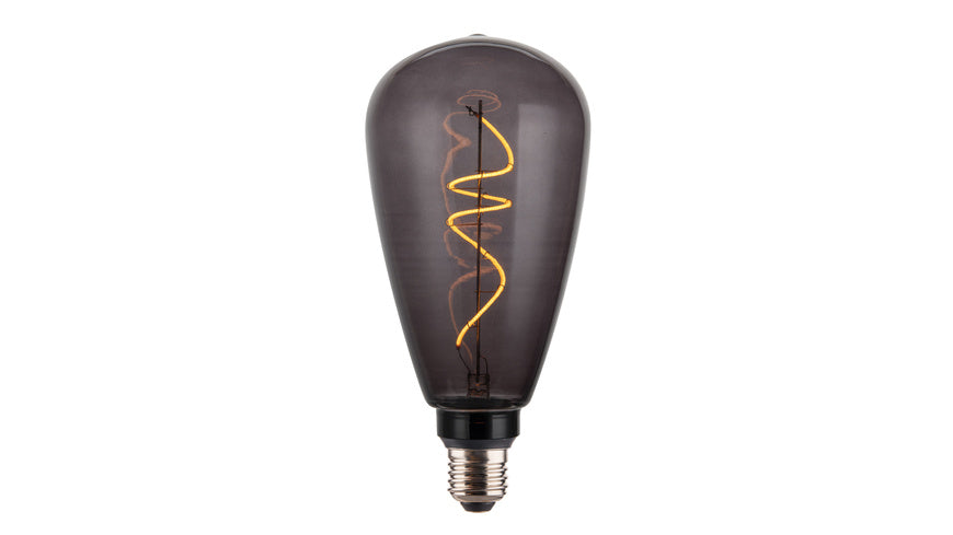 ENOVALITE LED Filament Leuchtmittel, Vintage, PEAR, Smoke, E27, 4W, 40lm, 1800K, dimmbar
