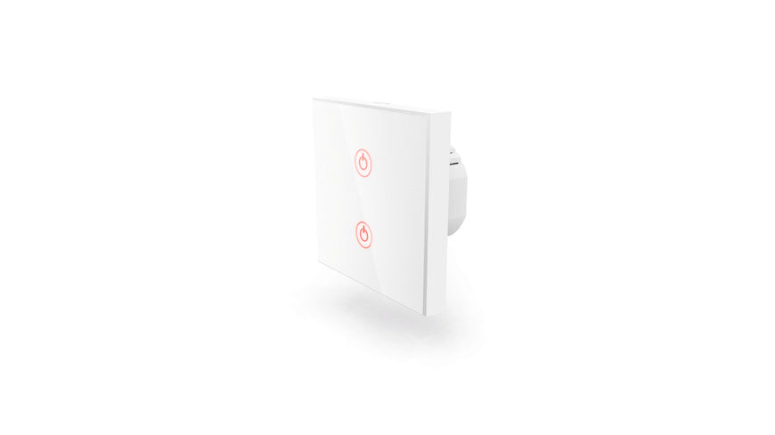 Hama Smart Home Lichtschalter, WLAN, Unterputz-Touch-Lichtschalter für 2 Lampen, weiß