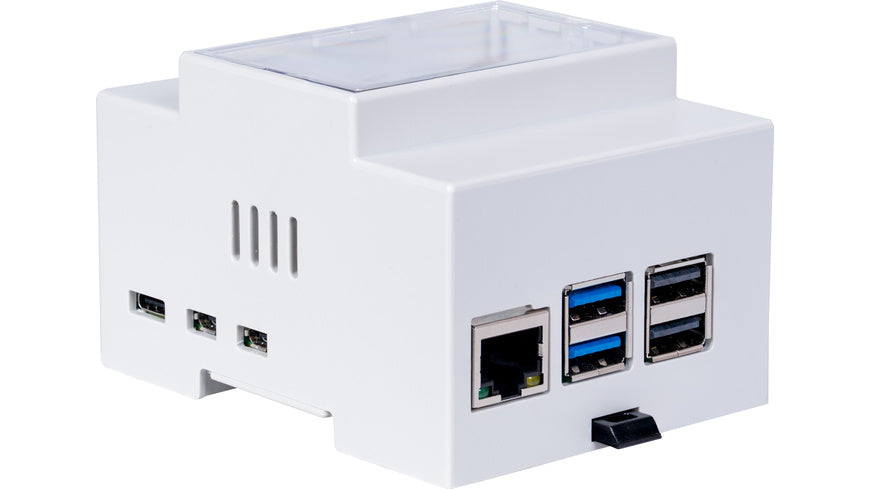 Joy-IT DIN-Hutschienen-Gehäuse, Kunststoff, für Raspberry Pi 5, grau