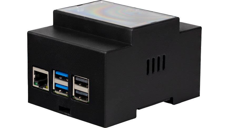 Joy-IT DIN-Hutschienen-Gehäuse, Kunststoff, für Raspberry Pi 5, schwarz
