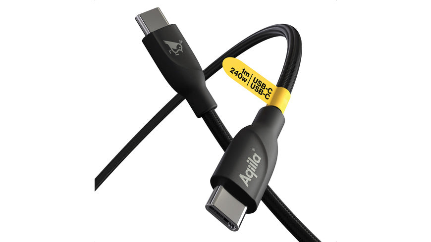 Aqiila Cablebird CB12 Sync-/ Ladekabel, 240W, Type-C auf Type-C, 2 m, Schwarz