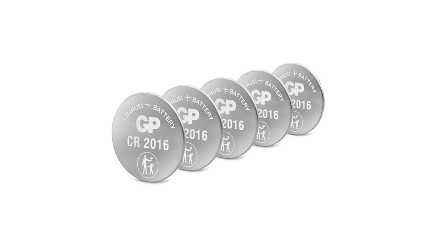 GP Lithium CR2016 Knopfzelle, 3V, 5 Stück