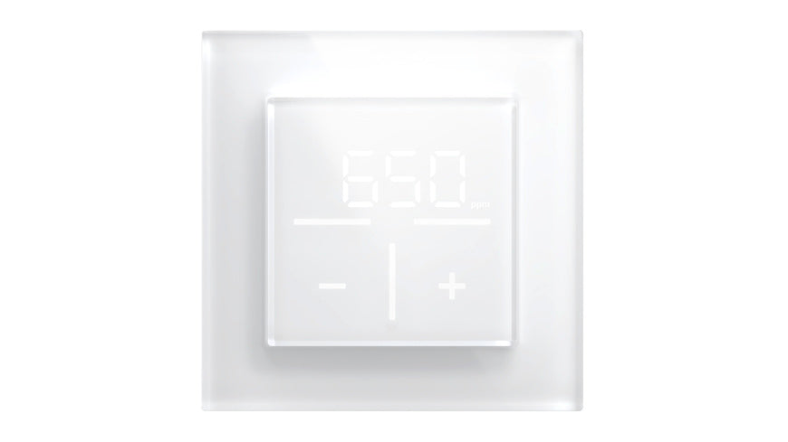 Homematic IP Smart Home Set Glasthermostat mit Co2-Sensor - weiß, 1 Fach-Glasrahmen, HmIP-WGTC + HmIP-GF1