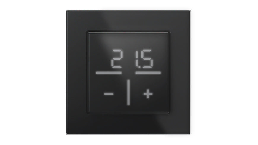 Homematic IP Smart Home Set Glasthermostat mit Co2-Sensor - schwarz, 1 Fach-Glasrahmen, HmIP-WGTC-A + HmIP-GF1-A