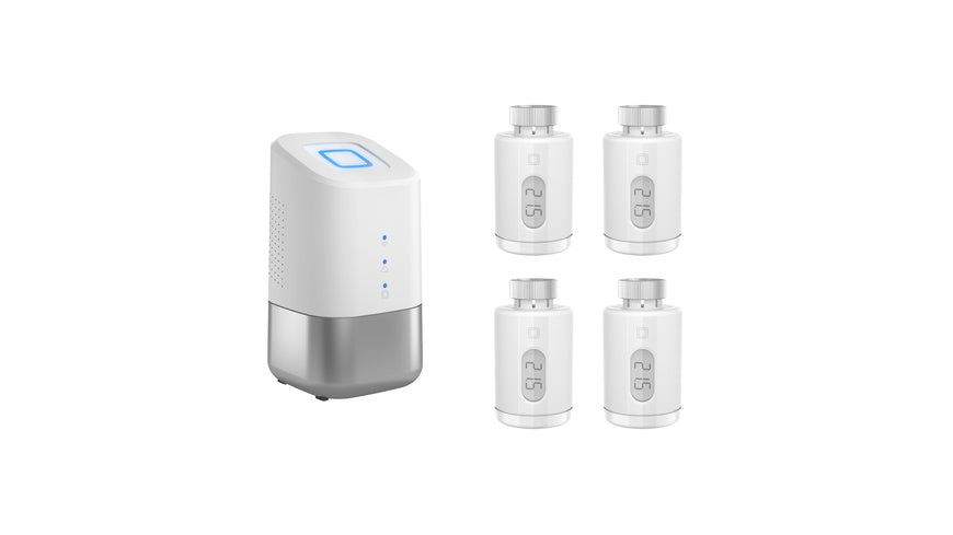 Homematic IP Smart Home Set Heizen Easy mit Heizkörperthermostaten, 4x HmIP-eTRV-3, 1x Home Control Unit