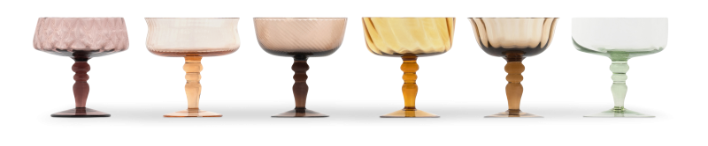 Coupe 6er Set Bernstein Rosa Bitossi 11cm