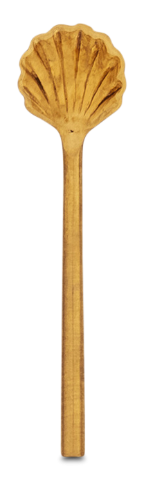 Löffelset Gold Muschel Bitossi 9cm