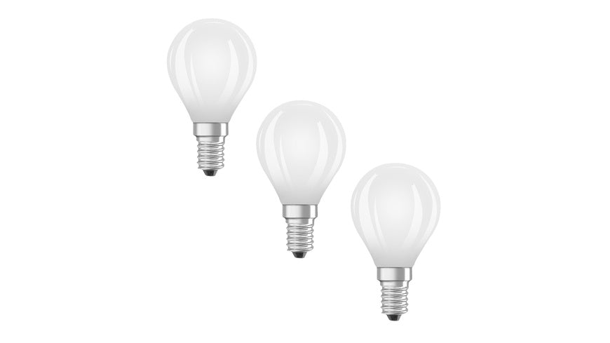 Osram LED Base Classic P 60 Filament, 5,5W, 806 lm, E14, warmweiß, matt, 3-er Pack