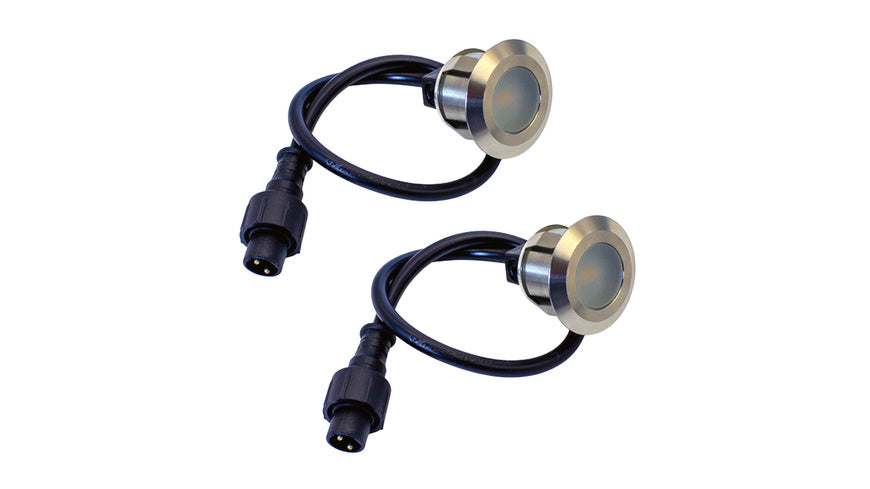 Die Bold 24V-Garten Edelstahl LED Bodeneinbauleuchten, 2er Set