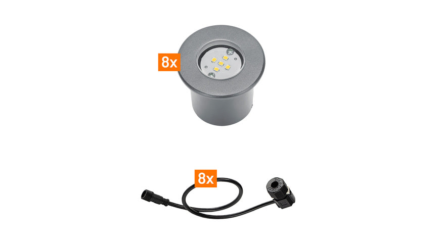 Die Bold Erweiterungsset 24V-Garten, 8 Leuchten, Alu